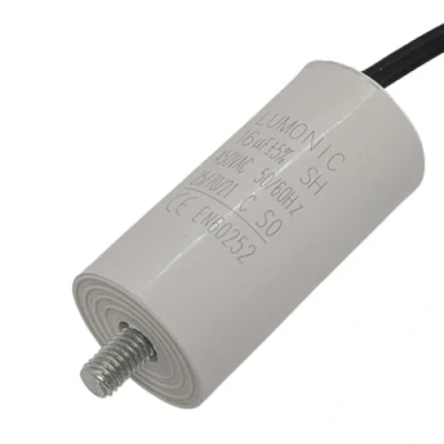 Abbildung von Lumonic Anlaufkondensator mit Kabel I 16µF 450V 34x70mm 16uF Motorkondensator Kunststoffgehäuse Betriebskondensator für Pumpen, Rasenmäh