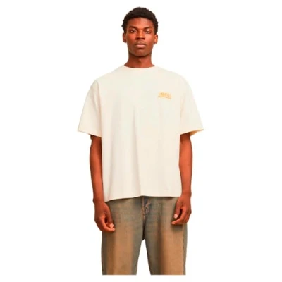 Abbildung von Jack &amp; Jones Jorroxbury TYPE TEE CREW NECK Tshirt print, Herren, Größe: Large, Antique white
