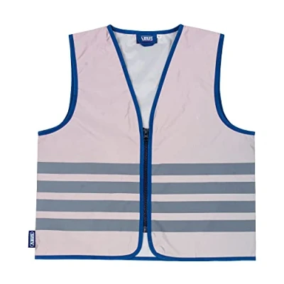 Abbildung von ABUS Kinder Warnweste Lumino Urban Vest Kids voll reflektierende Sicherheitsweste für bessere Sichtbarkeit bei Nacht mit Reißverschluss Größe M