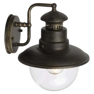 Abbildung von BRILLIANT Lampe Artu Außenwandleuchte hängend schwarz gold 1x A60, E27, 60W, geeignet für Normallampen (nicht enthalten) IP Schutzart: 44 spritzwassergeschützt