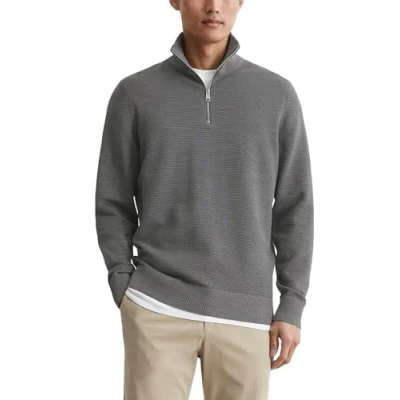 Abbildung von Marc O&#039;Polo Troyer Ottoman Struktur Strickpullover, Herren, Größe: Large, Gray pin