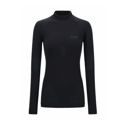 Abbildung von FALKE Damen Baselayer Shirt Warm Turtleneck W L/s Sh Funktionsmaterial schnelltrocknend 1 Stück, Schwarz Black 3000, XL