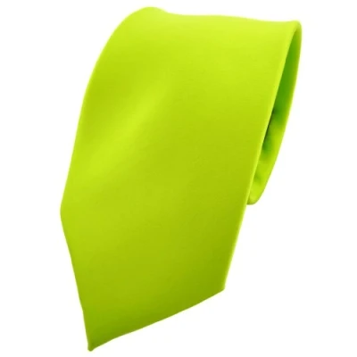 Abbildung von TigerTie Herren Krawatte Klassische 8 cm Satin in grün neongrün leuchtgrün einfarbigem Design, ideal für Geschäftstermine, festliche Anlässe und die Freizeit
