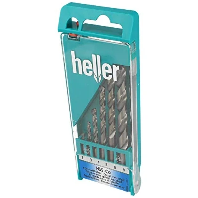 Abbildung von Heller Tools 990 HSS Co Edelstahlbohrer, Gold Metallic, 6 TLG. Ø 2 8 mm, bohrer metall, für edelstahl, stahlbohrer 8mm, metallbohrer 80mm, akkuschrauber, cobaldbohrer