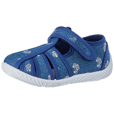 Abbildung von Chicco, Hausschuhe für Kinder, Kinderschuhe den Kindergarten und, mit Praktischem Klettverschluss, Italienisches Design, Blau 1, 23 EU