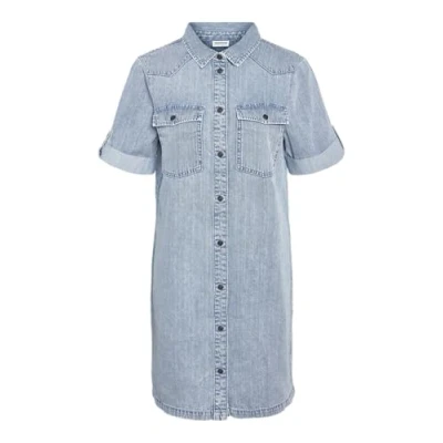 Abbildung von Noisy May Nmnew Signe Dress Jeanskleid, Damen, Größe: XS, Light blue denim