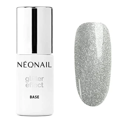 Abbildung von NÉONAIL UV Nagellack Base Coat Gel Glitter Effect Silver Shine Unterlack Für Nägel Lack Modeling 7,2 ml