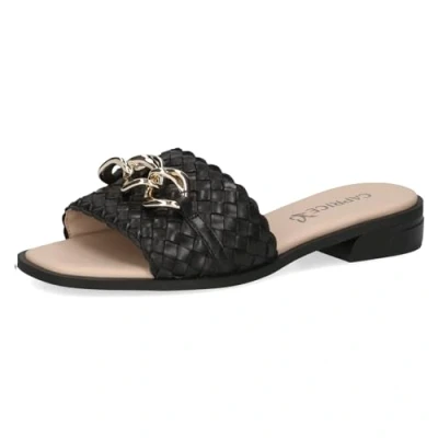 Abbildung von CAPRICE Damen Pantoletten aus Leder mit Fußbett, Schwarz (Black Nappa), 39 EU