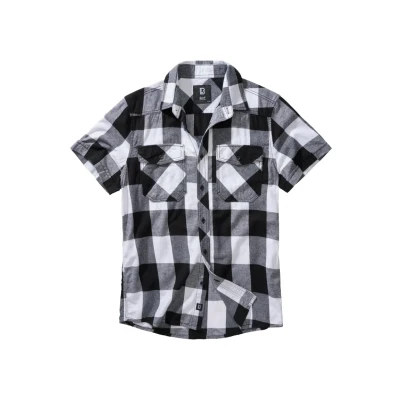 Abbildung von Brandit Checkshirthalfsleeve Hemd, Herren, Größe: 5XL, Whiteblack