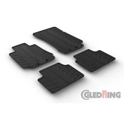 Abbildung von Gledring 0567 Fußmattensatz Gummi vorne und hinten 4 schwarz 750mm 550mm