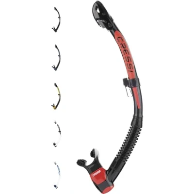 Abbildung von Cressi Unisex Adult Itaca Ultra Dry Snorkel Trockenes Freitauchen und Schnorcheln, Schwarz/Rot, Einheitsgröße