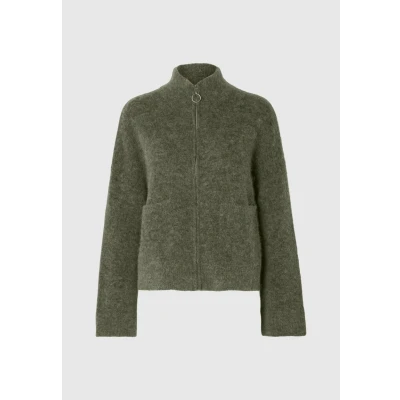Abbildung von Selected Femme Slfsia RAS Strickjacke, Damen, Größe: XS, Khaki
