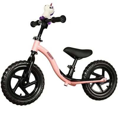 Abbildung von KRIDDO Kinder Laufrad ab 2 Jahre, Lauflernrad 18 Monaten bis 5 Jahren, interaktives Balance Fahrrad mit Fußstütze und Lenker, Geschenk für Jungen Mädchen zum Geburtstag, Baby Spielzeug, Rosa