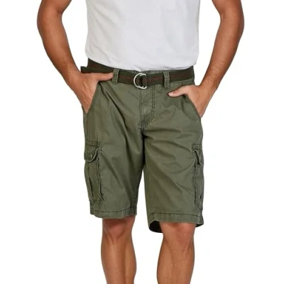 Abbildung von Timezone Cargo Shorts Herren mit Gürtel Regular Fit MaguireTZ Kurze Hosen Cargoshorts Sommer 100% Baumwolle, Größe:33, Farbe:Olive Wood (4211)