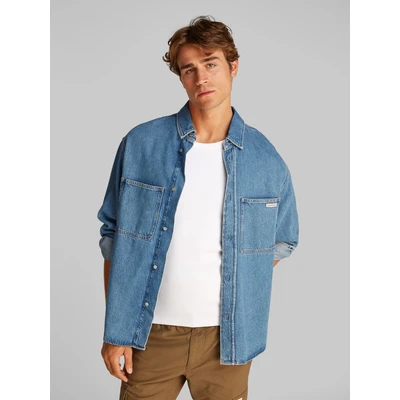 Abbildung von Calvin Klein Jeans Relaxed Shirt Hemd, Herren, Größe: XS, Denim medium