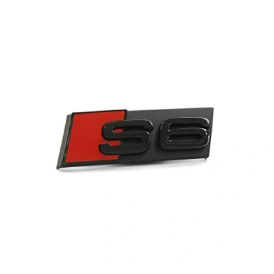 Abbildung von Audi 4K0071805 Schriftzug S6 schwarz/rot Clip Tuning Exclusive Kühlergrill Black Edition Emblem