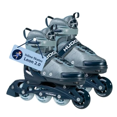 Abbildung von HUDORA Inline Skates Mia/Leon 2.0 Inliner für Kinder/Jugendliche &amp; Erwachsene in versch. Größen Farben Roller bis zu 4 verstellbar Bequeme stilvolle Rollerskates