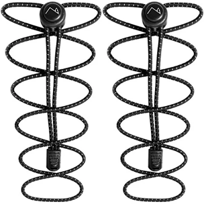 Abbildung von CampTeck U6602 Schnürsenkel mit Schnellverschluss, Elastische Schnellschnürsystem Schwarz 1 Paar