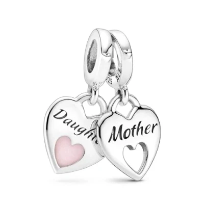 Abbildung von PANDORA Doppeltes Herz Charm Anhänger, Sterling Silber799187C01