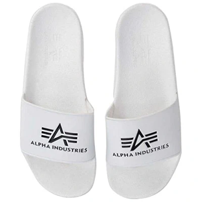 Abbildung von Alpha Industries Unisex Slider Bequeme Badeslipper für Herren Slipper, White, 43 EU