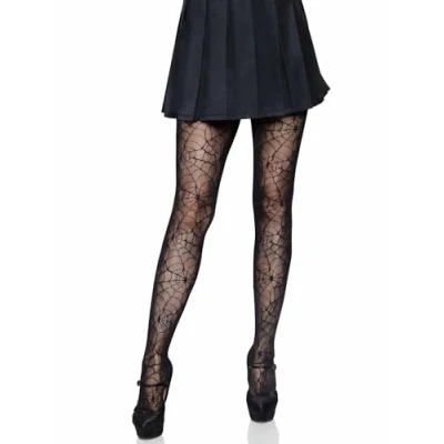 Abbildung von Leg Avenue 9009 Strumpfhosen Mit Spinnennetzoptik Schwarz Damen Kostüm Halloween Fasching, Einheitsgröße (EUR 36 40)