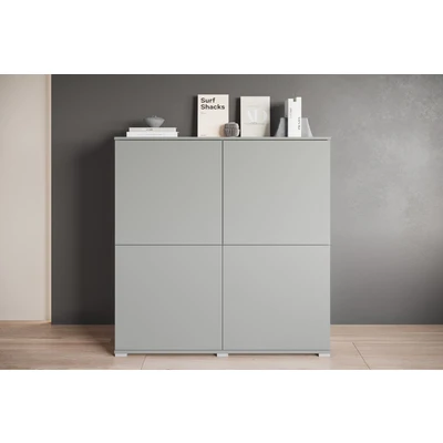 Abbildung von INOSIGN Highboard »Kenia, moderne grifflose Hochkommode mit 4 Türen, Breite 120 cm«, (1 St.), Push to Open Fronten, höhenverstellbaren Einlegeböden