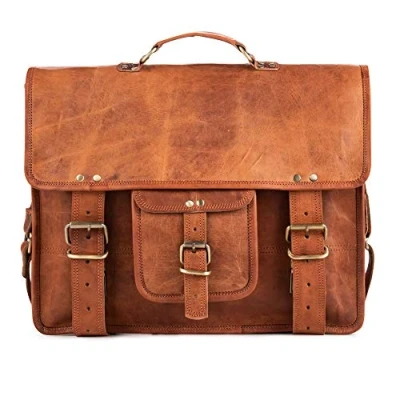 Abbildung von Berliner Bags Vintage Umhängetasche Berlin XL aus Leder, Messenger Bag mit Laptopfach für Damen und Herren Braun