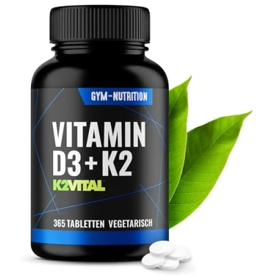 Abbildung von Vitamin D3 K2 20.000 I.E + 365 Tabletten 99,7+% All Trans MK7 Vegan K2VITAL®Depot 200 Ohne Gedöns aus Deutschland Vegetarisch Hochdosiert