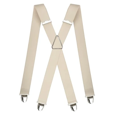 Abbildung von Pierrot Hosenträger für Herren Breit Made in Germany/France Ultrastarker Gummizug &amp; 4 Extra Starke X Clips Verstellbare Länge bis zu 130cm Garantie auf Lebenszeit