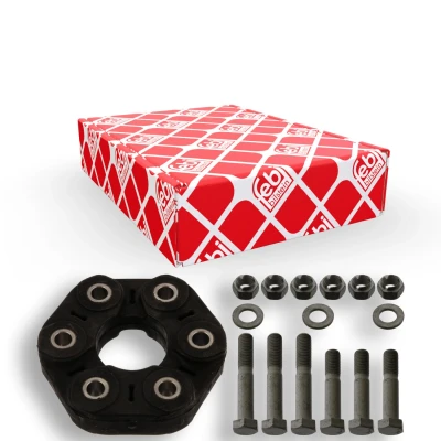 Abbildung von FEBI BILSTEIN 43473 Hardyscheibe 96 vorne 135 mit Schrauben, Unterlegscheiben Muttern BMW: 5 Saloon, Touring