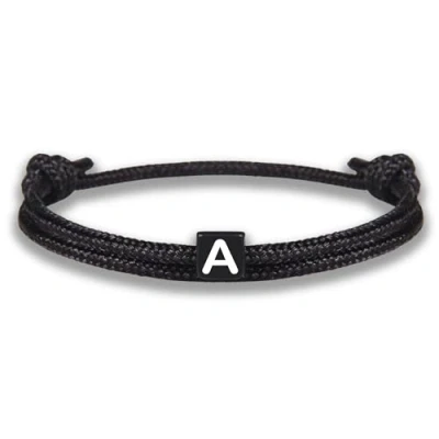 Abbildung von GD GOOD.designs Armband mit Buchstabe A zu Weihnachten Verstellbares Partnerarmband (14cm 25cm) schwarz geflochtenen Seil