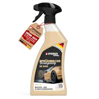 Abbildung von SPRINGER RX5400 Sprühwachs 750 ml Made in Germany Wasser &amp; schmutzabweisende Versiegelung Auto Wachs Hochglanz Wax Spray farbauffrischend lackschützend
