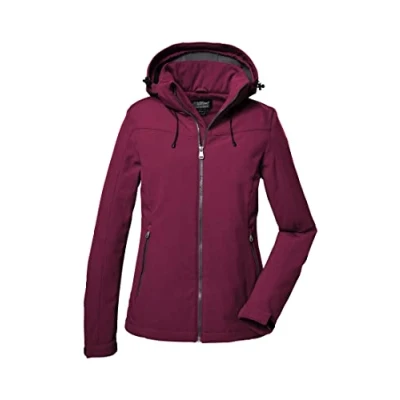 Abbildung von Killtec Damen Softshelljacke Softshell Jacke mit abzippbarer Kapuze wasserabweisend, Winddicht, atmungsaktiv 00424 dunkelrose 44
