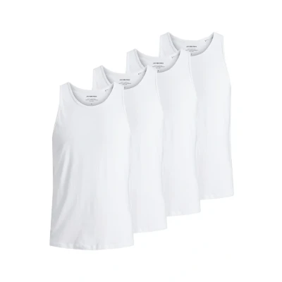 Abbildung von Jack &amp; Jones 4ER PACK Jacbasic Einfarbi Unterhemd/shirt, Herren, Größe: Medium, Weiß