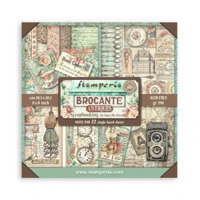 Abbildung von Stamperia Scrapbook Paper Pad for Scrapbooking, Albums, Card Making, Bullet Journalling and More, Acid Free, Single Face, Perfect Hobbies, Crafts, Gifting (Brocante Antiques) (20.3 x 20.3cm)
