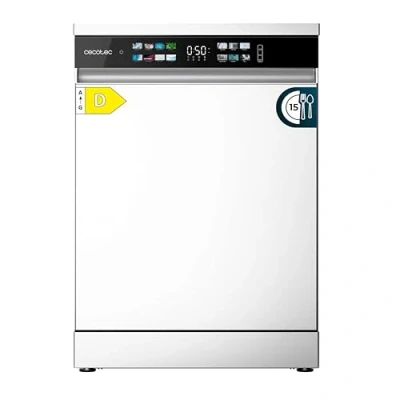 Abbildung von Cecotec Geschirrspüler 60 cm Freistehend Bolero Aguazero 6210 D. 15 Bestecke, energieeffizient, XXL Fullcolor Display, drittes Fach, 14 Programme, Dual Zone Wash, verstellbares Weiß