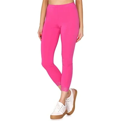 Abbildung von Merry Style Damen 7/8 Leggings mit Spitze MS10 342(Rosa,S)
