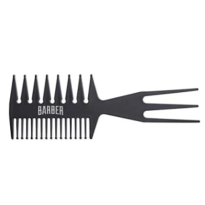 Abbildung von BARBER MARMARA Hair beard comb Styling Kamm Friseur für Haar &amp; Bart bruchfest flexibel antistatisch Griffkamm zweiseitig hitzebeständig Haarkamm Männer Barbershop (034)