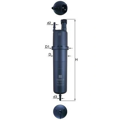 Abbildung von MAHLE ORIGINAL KL 1131 Kraftstofffilter Leitungsfilter, mit Filterheizung 8mm BMW: 5 Touring, Saloon, 6 Gran Turismo