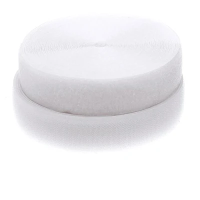 Abbildung von TUKA 25m x 50mm Klettband zum aufnähen (25m Flausch &amp; Hakenband), breit Klettverschluss, Rückseite Nicht selbstklebend, Extra Stark Haftkraft Haken, Weiß TKB5030 white
