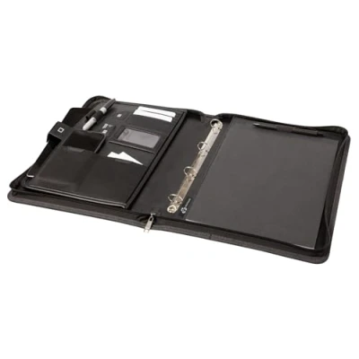Abbildung von Stop Ocean Plastic 46224 RPET Orgamappe GUAM DIN A4, Organizer mit Tabletfach, Businessmappe aus PET Nylon und Leder, Schreibmappe, Mappe Notizblock, Dokumentenmappe 36,5 x 29 4 cm, Anthrazit