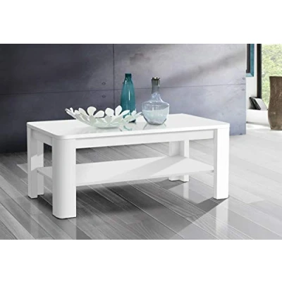 Abbildung von FORTE Duro Couchtisch, Holzwerkstoff, Weiß / WeißHochglanz, 110 x 44,4 (max 66,3) 65 94,1) cm