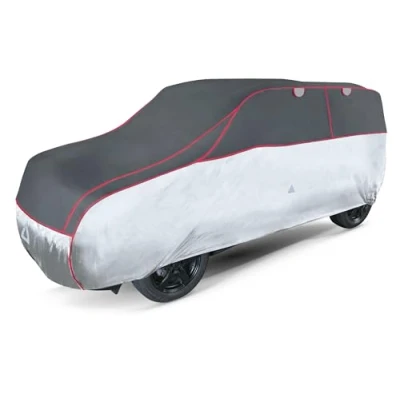 Abbildung von WALSER Hagelschutz Abdeckplane Auto, Autogarage Abdeckung, Auto Pro, Hagelschutzplane, Abdeckung 100% Polyester, Vollgarage, SUV L anthrazit Silber