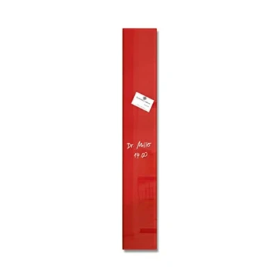 Abbildung von SIGEL GL104 kleine Premium Glas Magnettafel 12 x 78 cm rot hochglänzend, SGS geprüft, einfache Montage, Magnetleiste Artverum