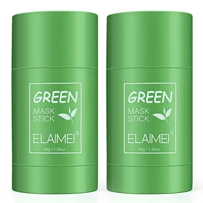 Abbildung von 2 Pack Green Maske Stick,Leistungsstarke Tea Purifying Clay Stick Tiefenreinigende Ölkontrolle Mitesser Entfernen für alle Hauttypen Frauen Männer