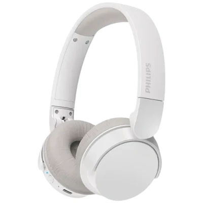 Abbildung von PHILIPS TAH3209WH Leichter ohraufliegender kabelloser Bluetooth Kopfhörer mit passiver Geräuschisolierung 25 Stunden Spielzeit, deutliche Anrufe, dynamischer Bass, 2 USB C Laden Weiß