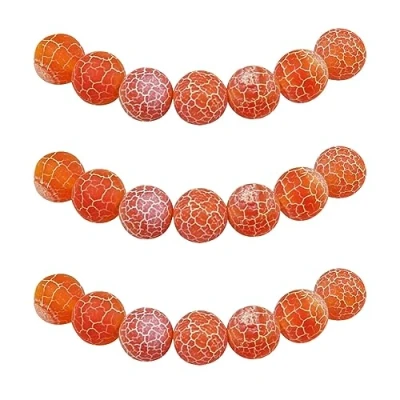 Abbildung von MJDCB Perlen zum Auffädeln 10mm 35 stück Orange Drachenader Achat Halbedelsteine mit Loch Natürliche Lose Runde Steinperlen für Herstellung Schmuck Armbänder Halsketten
