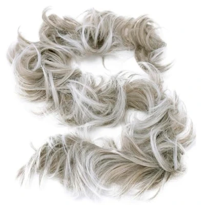 Abbildung von CAISHA XXL Haarteil Haargummi Hochsteckfrisuren Voluminös Gelockt Unordentlich Dutt Grau Mix HW31