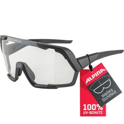 Abbildung von ALPINA ROCKET BOLD Wasserabweisende und Beschlagfreie Sport &amp; Fahrradbrille Mit 100% UV Schutz Für Erwachsene, black matt, One Size