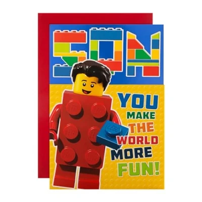 Abbildung von Geburtstagskarte für Sohn von Hallmark gestanztes Lego Design